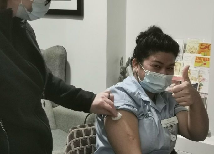 'Big step back to normality' as Covid-19 vaccines carried out at Camberley care home