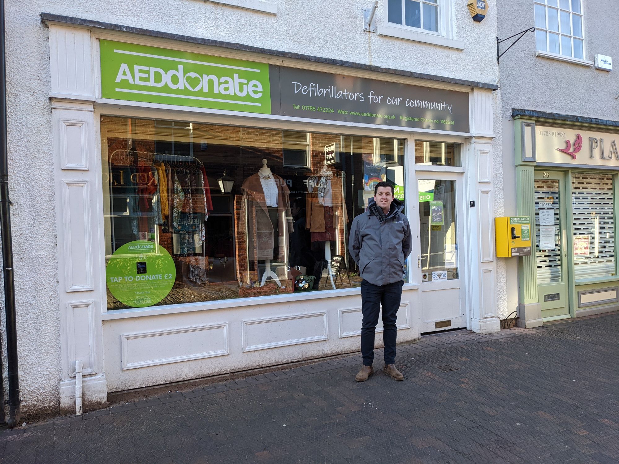 Defibrillator moved onto Stone High Street so it's available 24/7