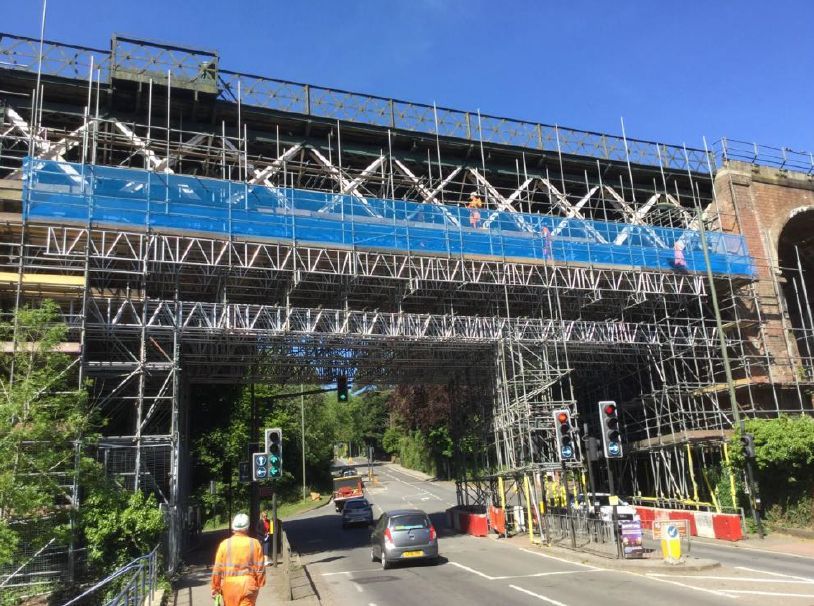 Oxted viaduct undergoing major refurbishment