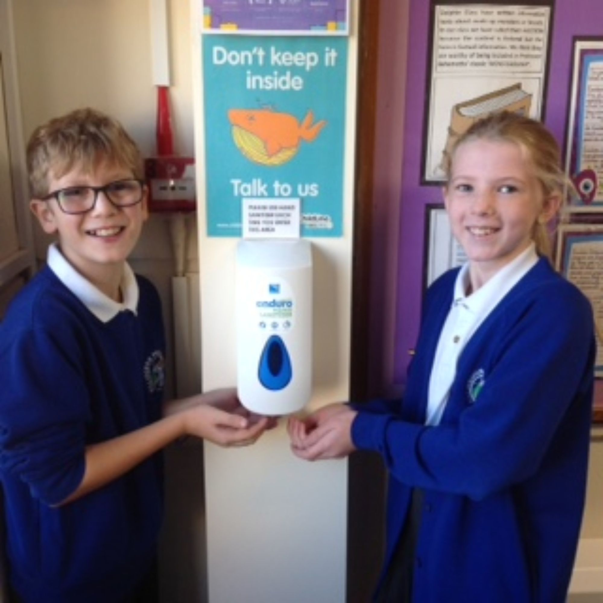 Willingdon Primary School receives donation for hand sanitiser