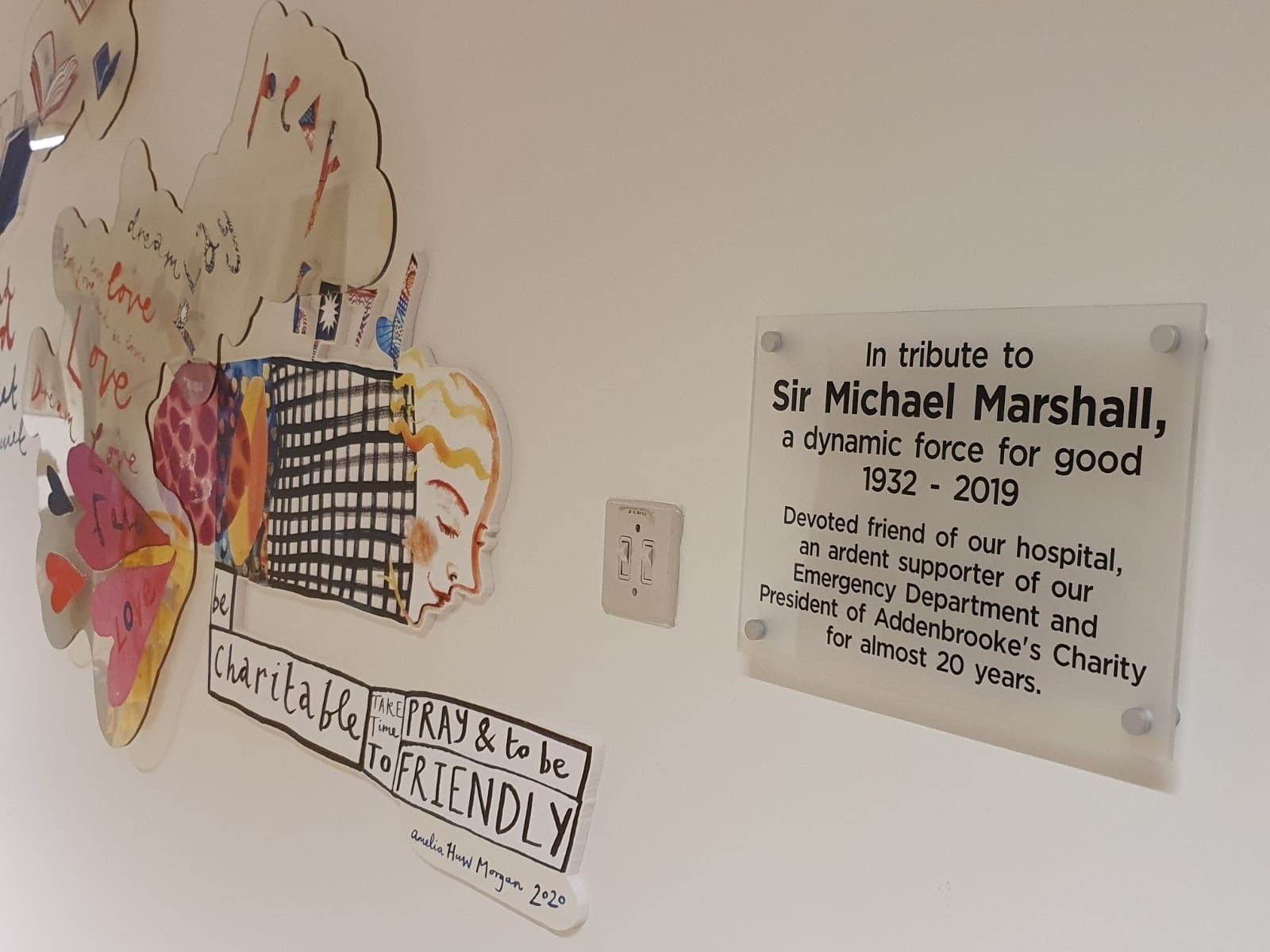 Artwork unveiled at Addenbrooke’s celebrating the late Sir Michael Marshall