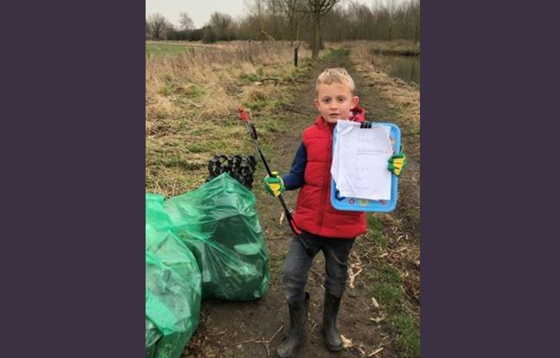 Seven-year-old inspired to clean up riverbank in Boreham