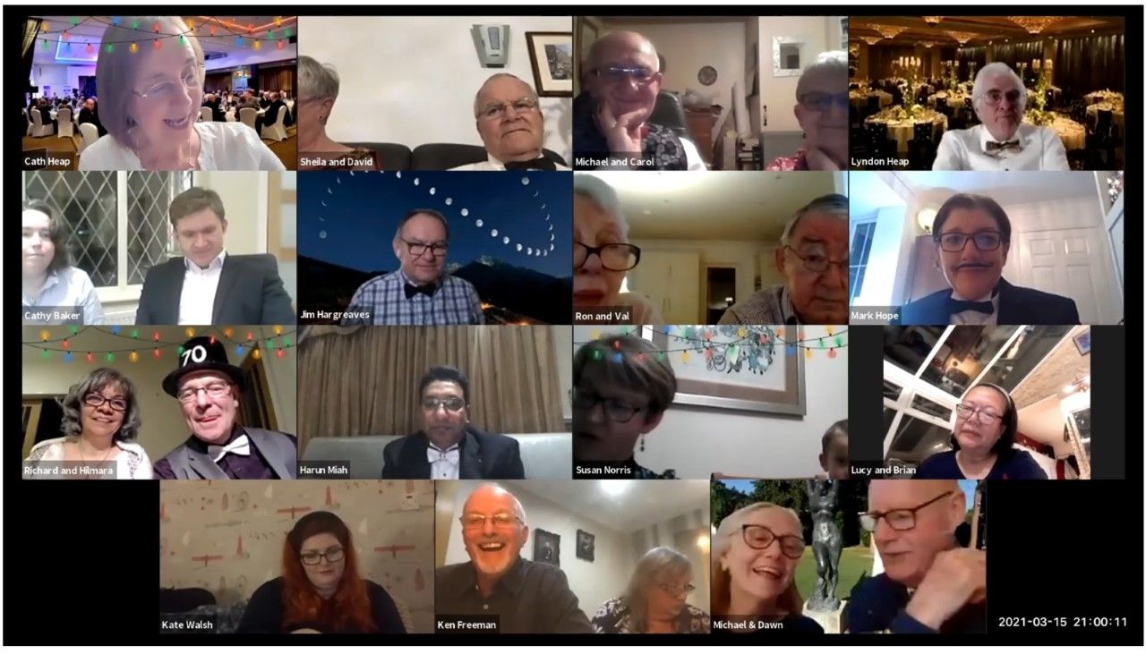 Birthday celebration on Zoom for Church & Oswaldtwistle Rotary