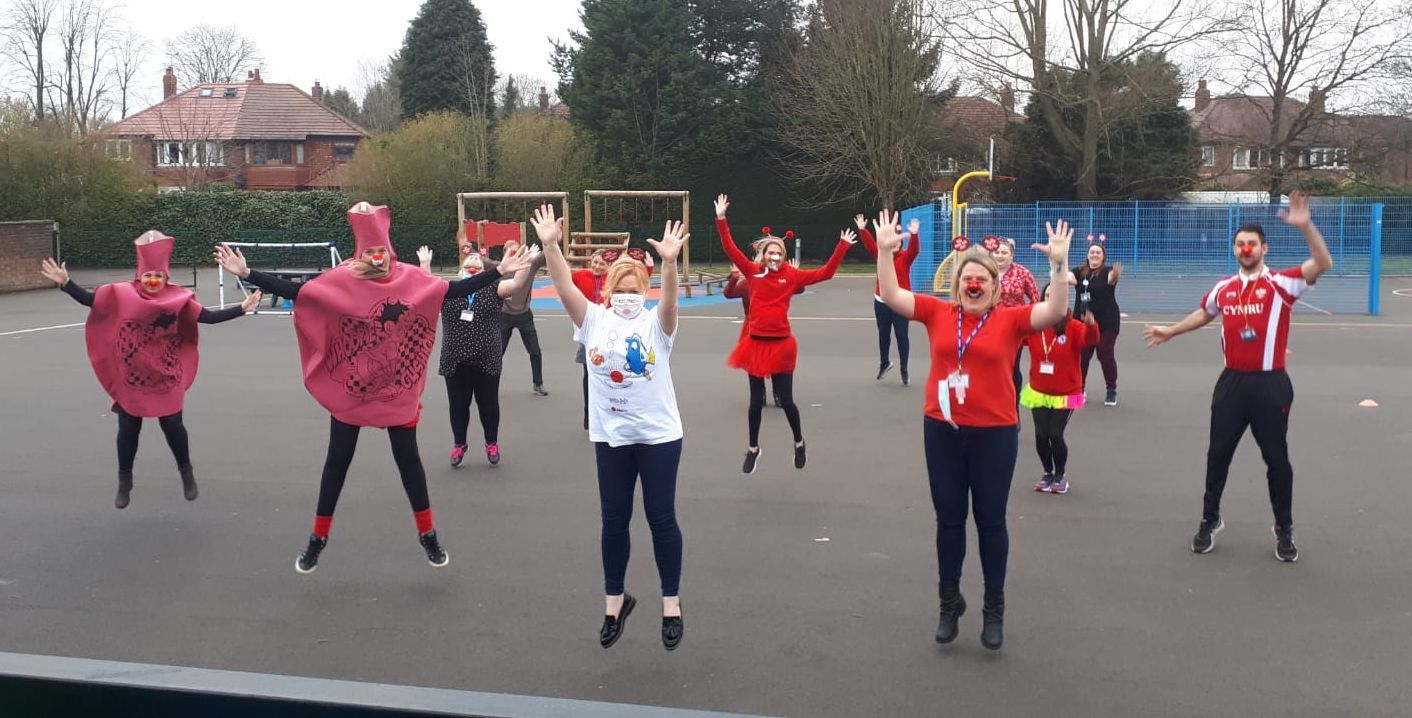 Bramhall school staff make pupils laugh for Red Nose Day