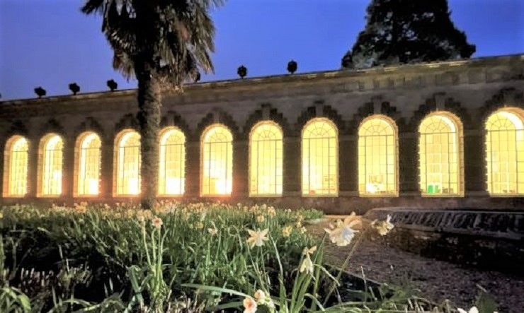 Margam Orangery and Pontardawe Arts Centre lit up