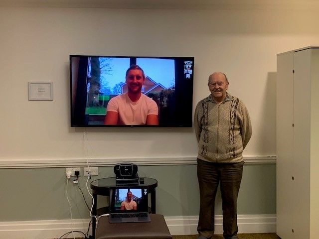 92-year-old Altrincham care home resident virtually meets with football club