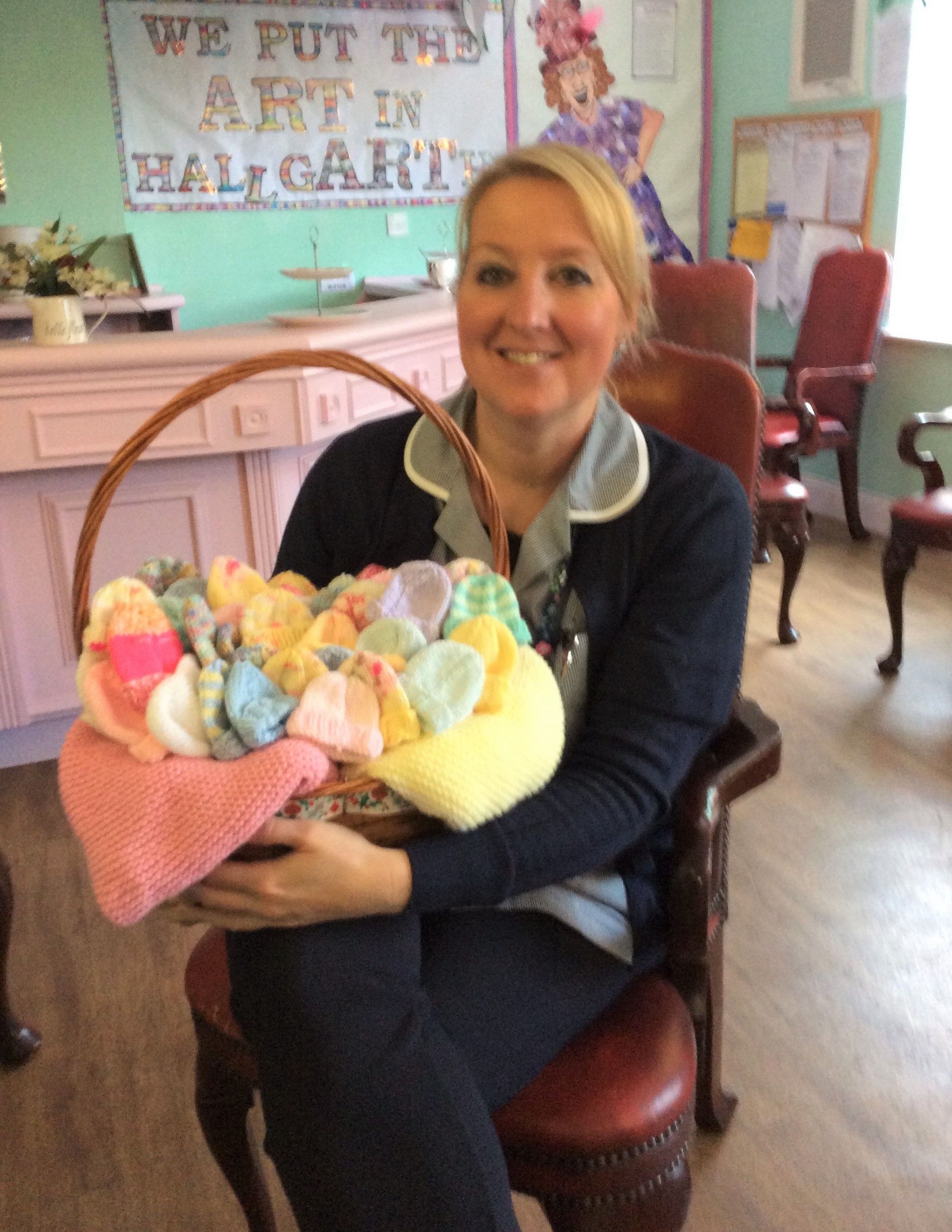 Durham care home residents knit for premature babies