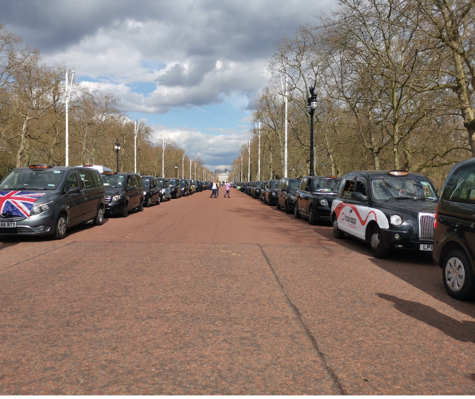 London’s finest cabbies show their respect to Prince Philip, Duke of Edinburgh