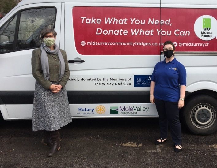 Leatherhead rotary club helps to get community fridge on the road