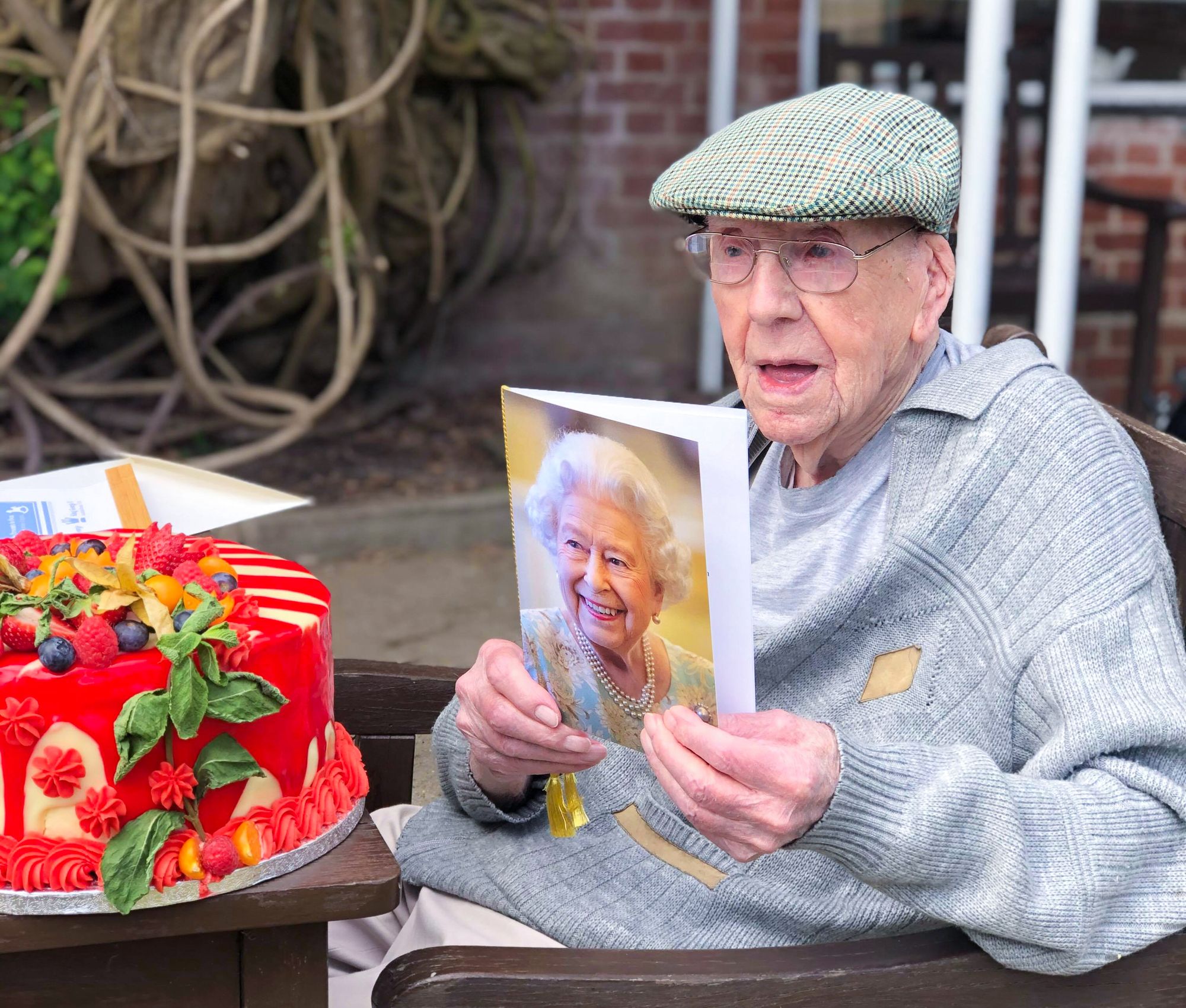 Centenarian Bill Bowpitt celebrates his landmark birthday with family and friends in Alton
