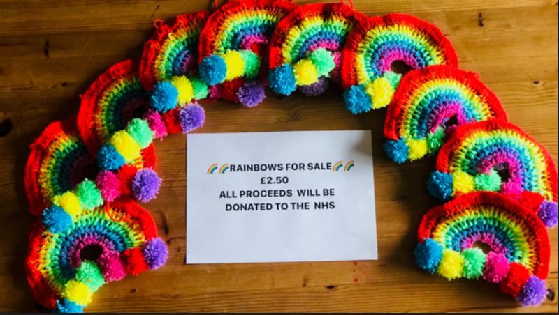 Crochet rainbows made by Pembrokeshire mum and daughter raise funds for NHS charity