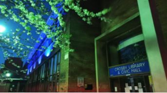 Waterloo building turned purple to celebrate Census 2021