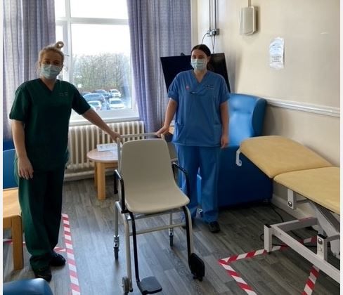 NHS charity funds sit-on weighing scales for patients in a Carmarthen hospital