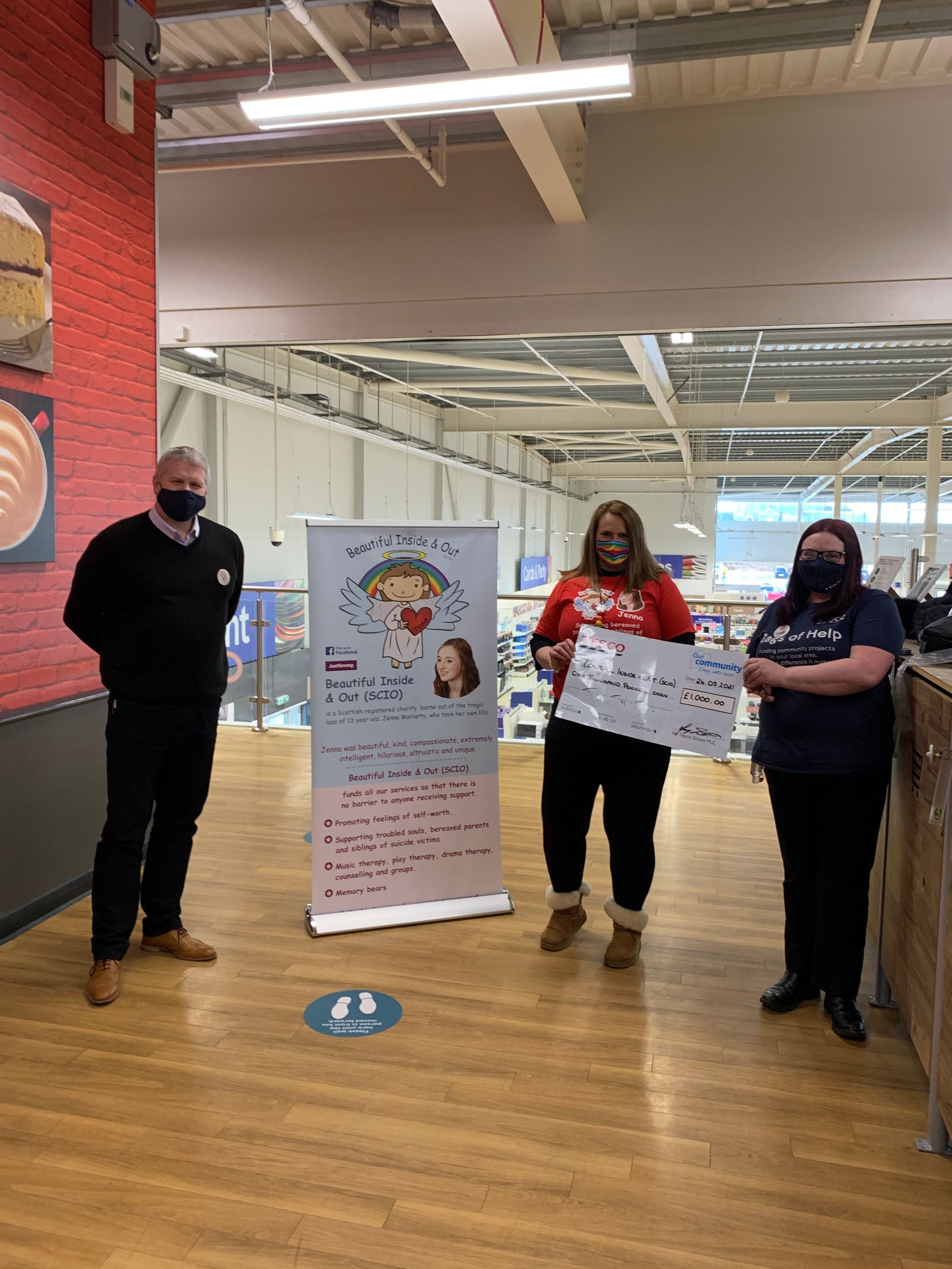 Ayrshire mental health charity awarded £1000 from Tesco