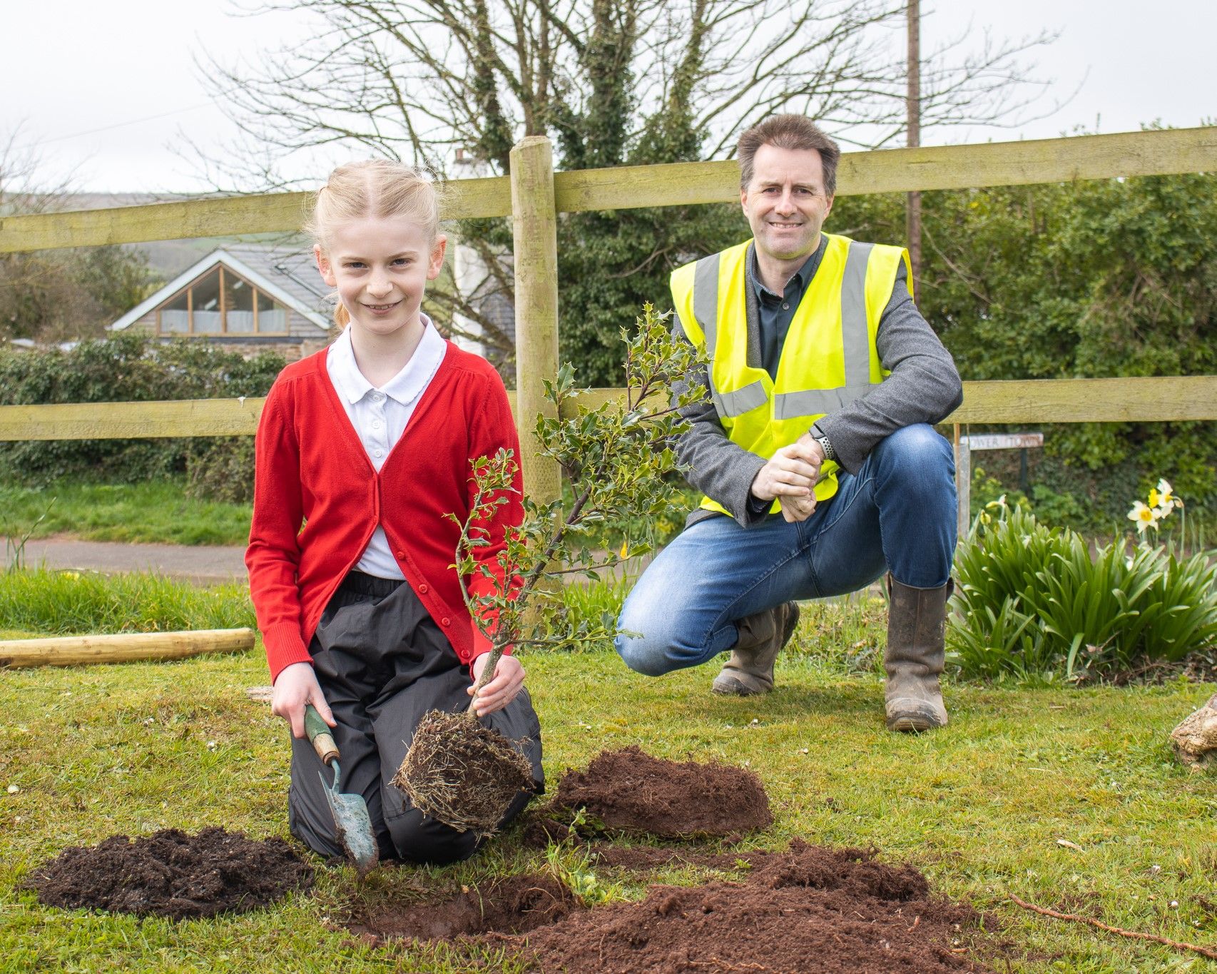 Pupils’ green fingers put to the test with tree planting at village hall in Malborough