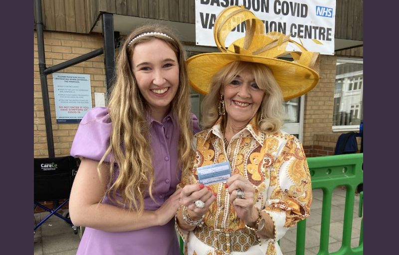 Essex grandmother dresses up for Covid-19 vaccine