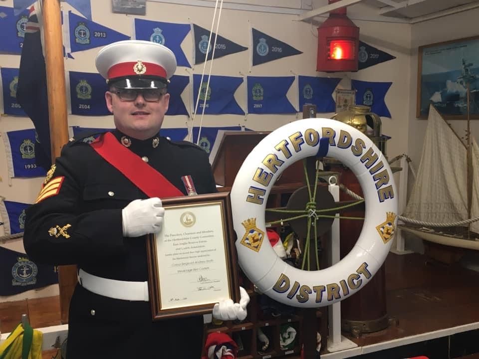 Stevenage Sea Cadet awarded with Meritorious Service Award
