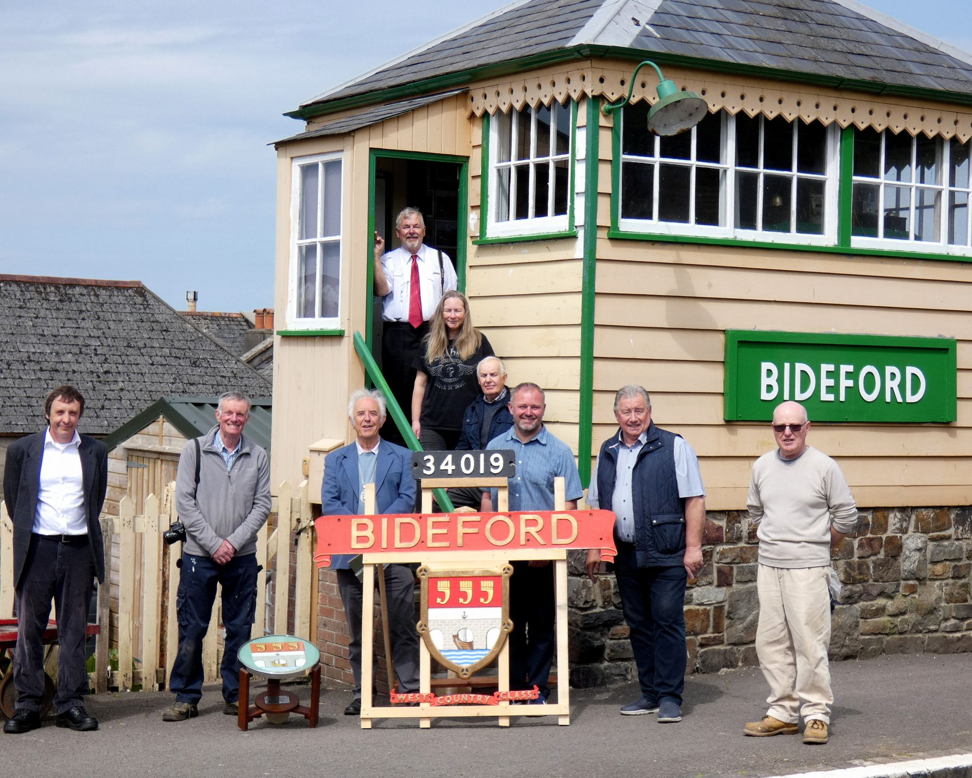 Celebrations as historic Bideford locomotive number plate returns home