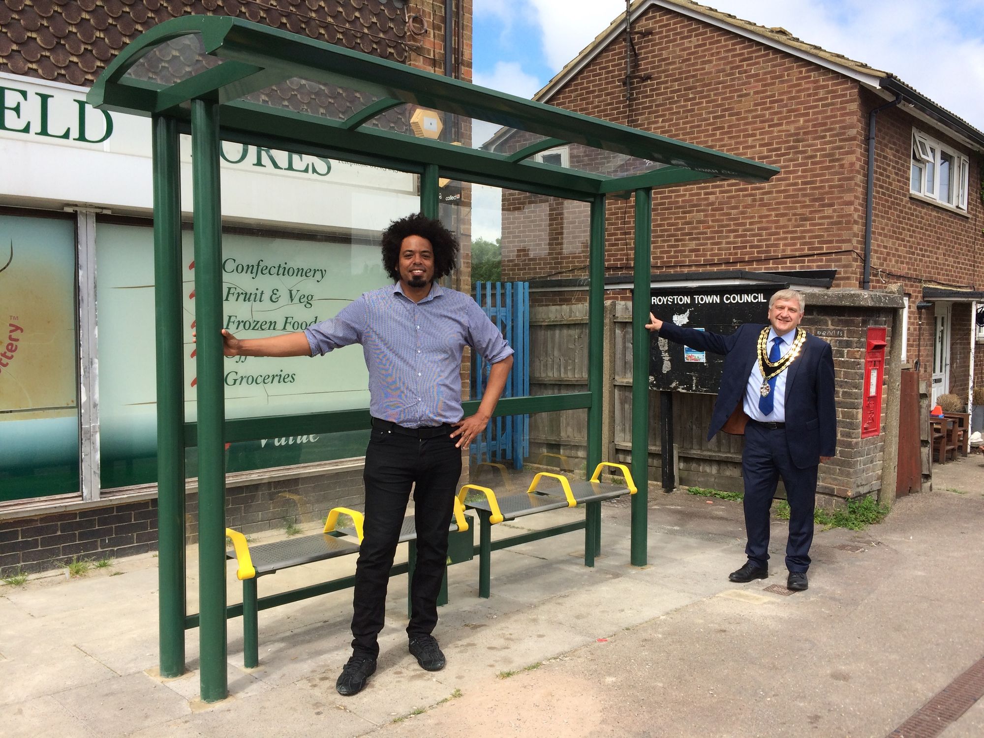New bus and cycle shelters installed in Royston town centre to encourage greener travel