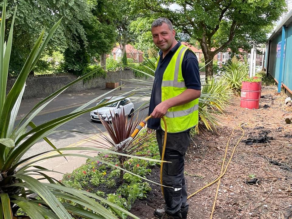 Preparations ahead of Rochdale In Bloom