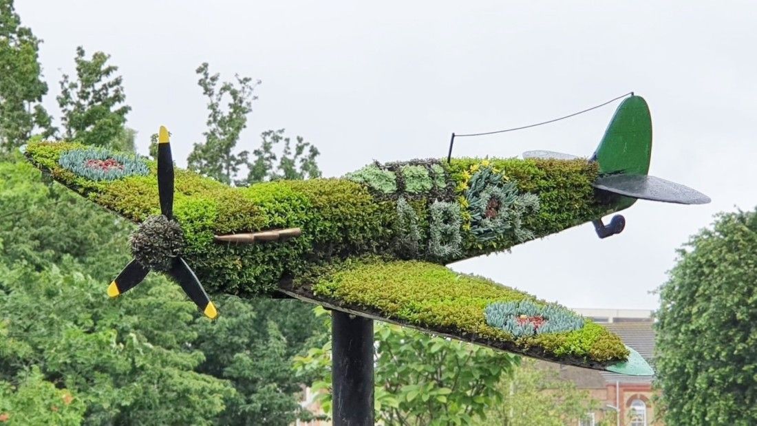 Amazing Ashford Spitfire made from thousands of plants
