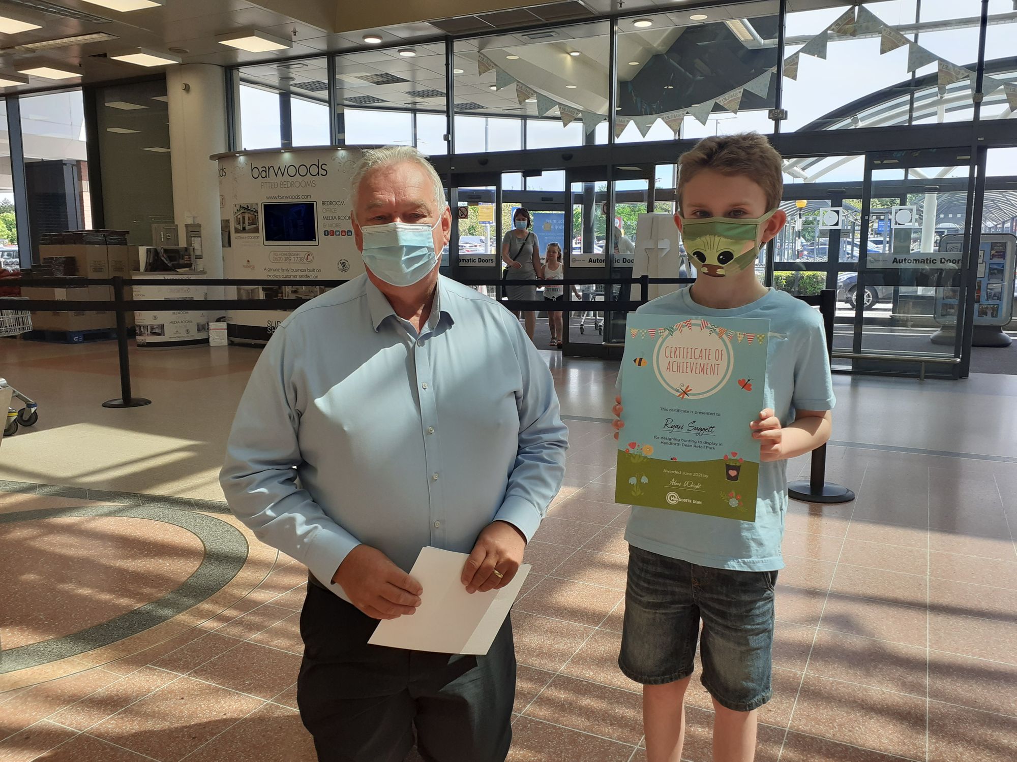 Local children’s bunting designs are now on display at Handforth Dean Retail Park