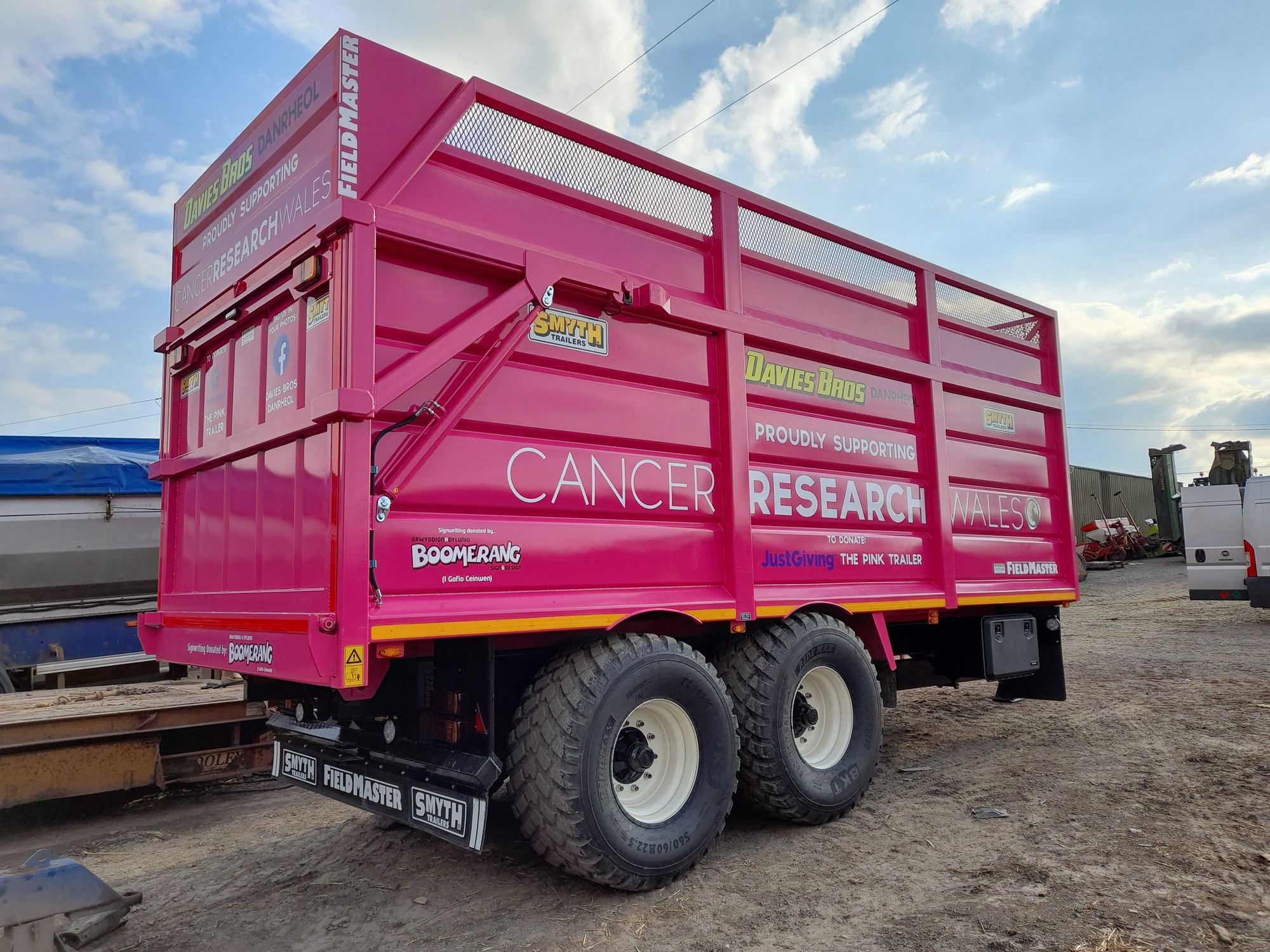 St Clears family's pink silage trailer turns heads for cancer fundraising effort