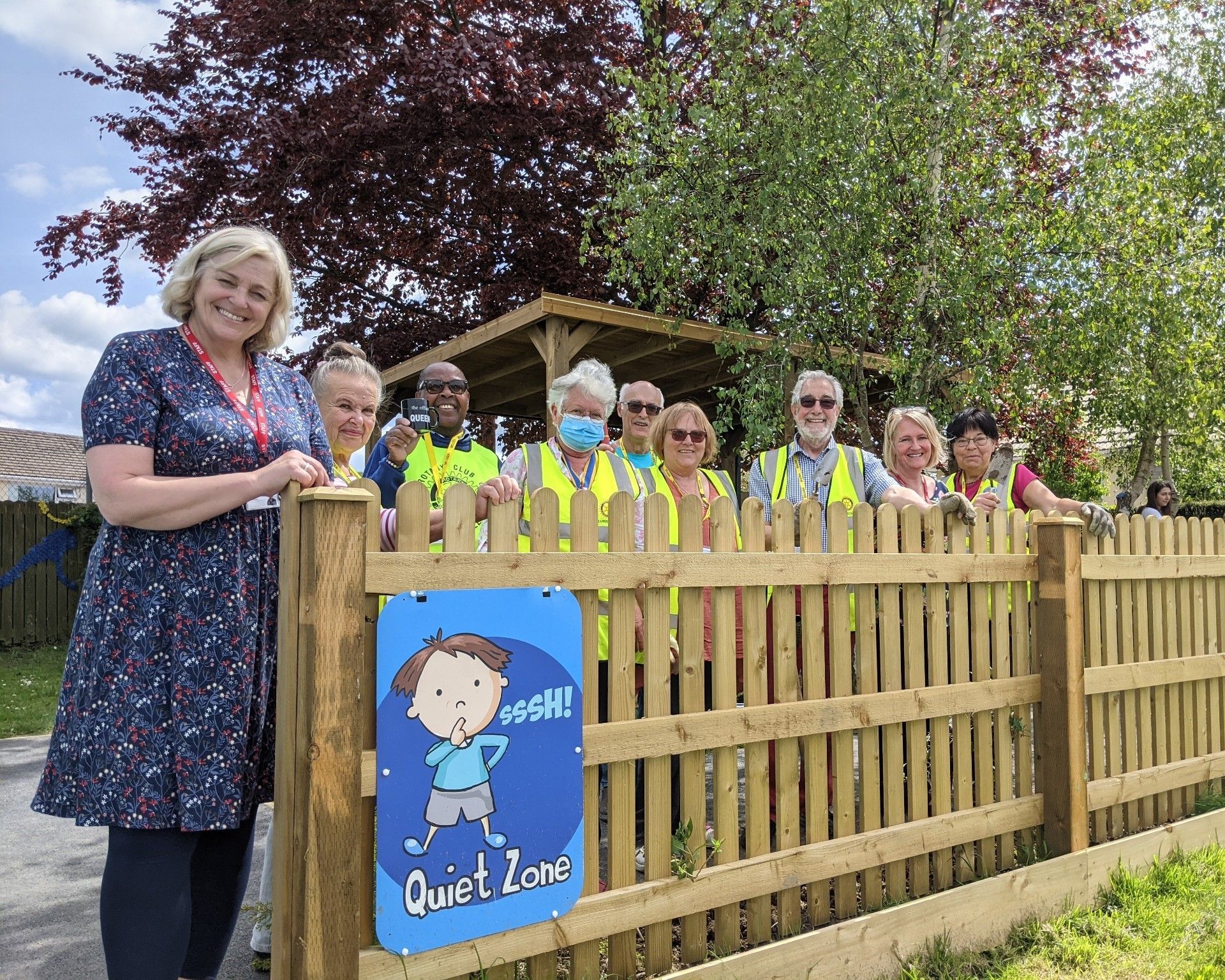 Green fingered Barnstaple Rotarians get busy in Lampard School's garden