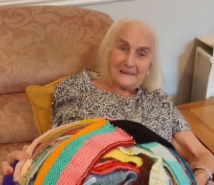 Saltburn care home resident knits lockdown scarf longer than three double-decker buses