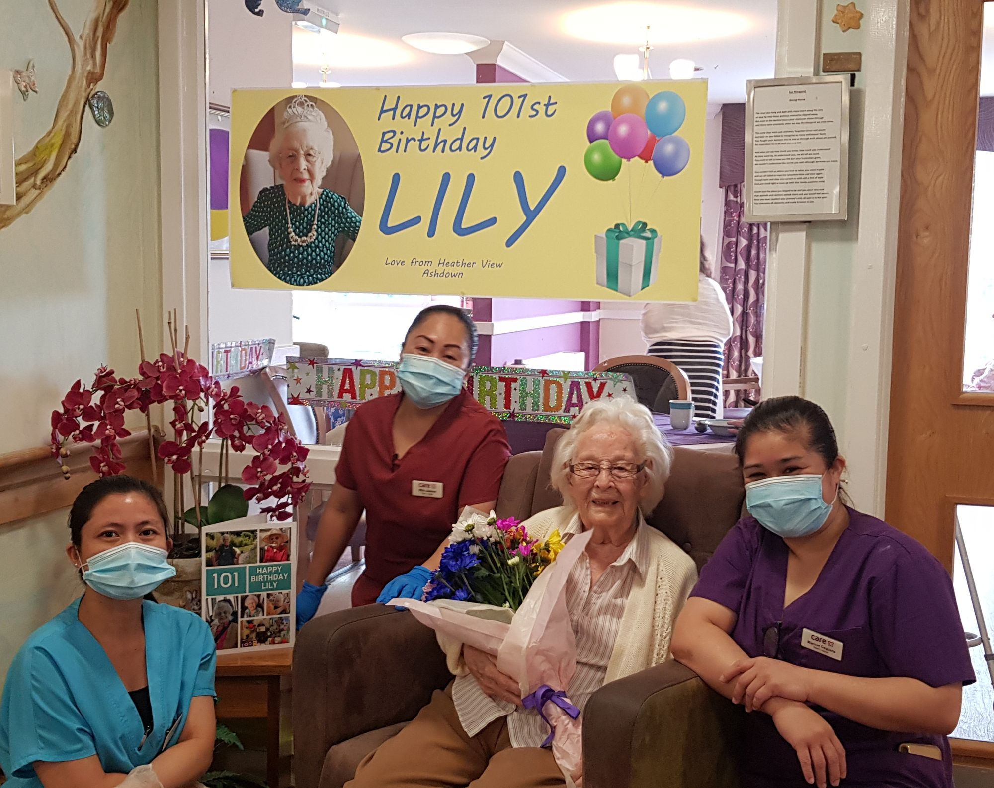 Overseas family help celebrate Crowborough residents 101st birthday
