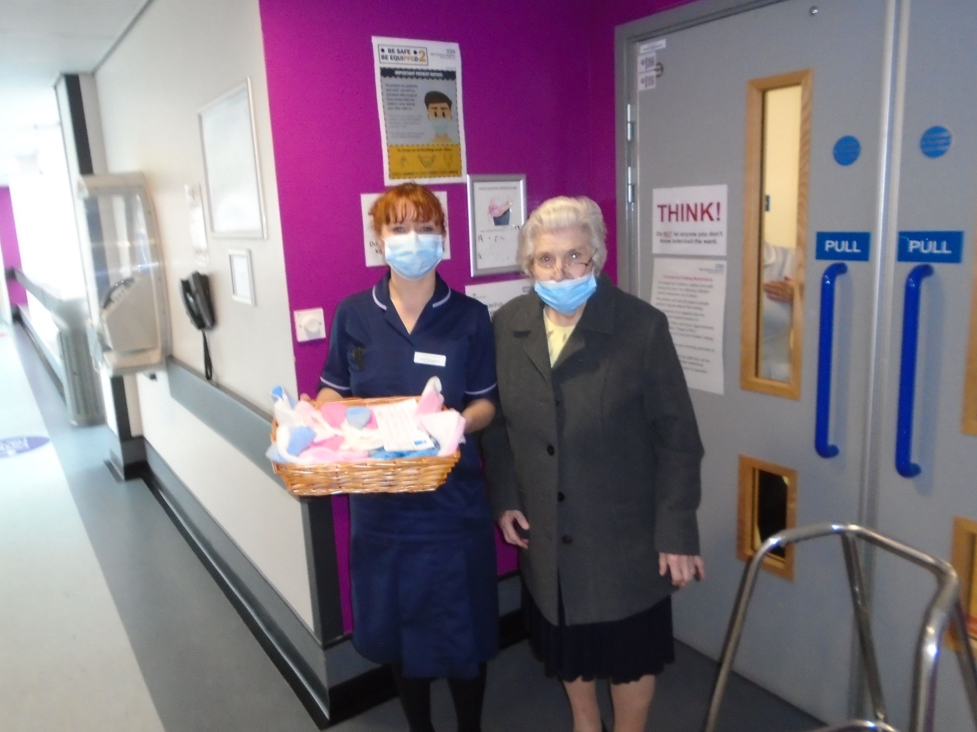 Middlewich care home resident knits hats and mittens for newborn babies