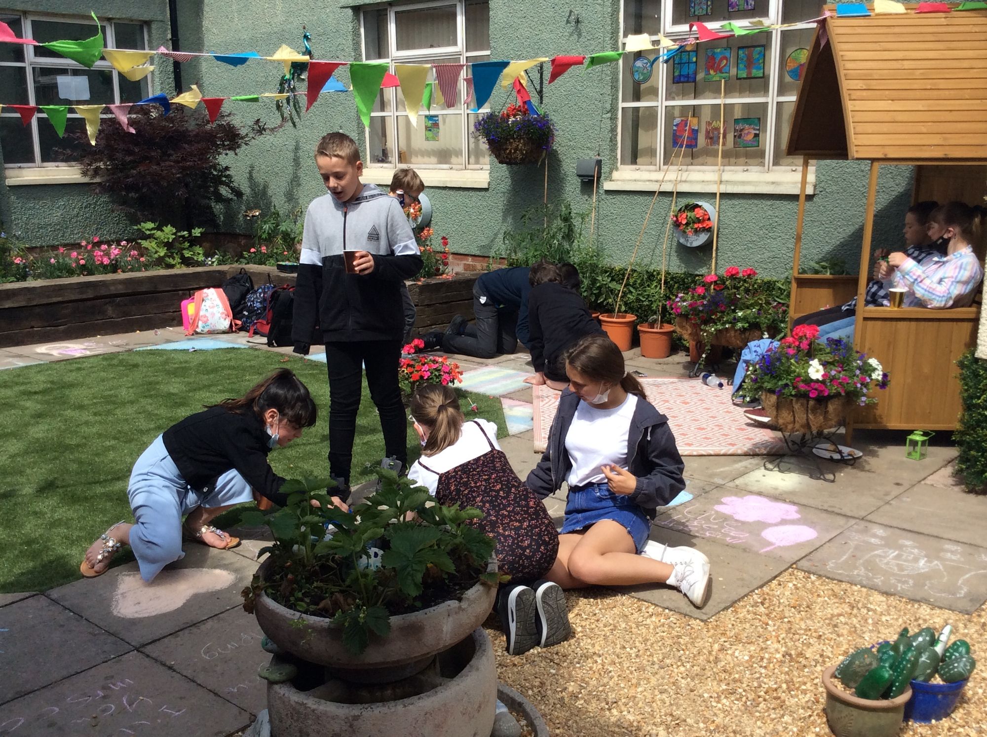 Children from Leek help revitalise their school gardens