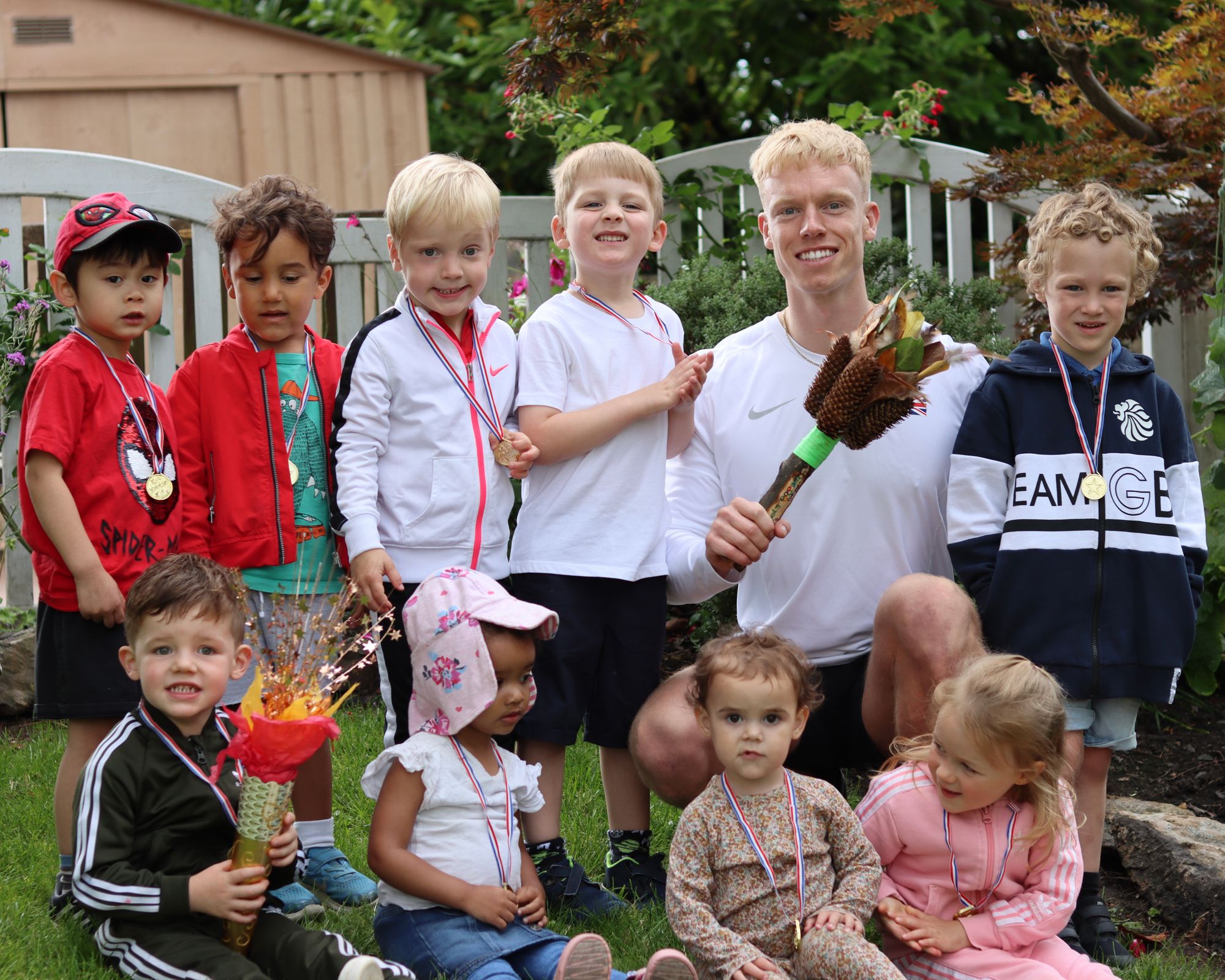 Athletics star drops by Loughborough nursery
