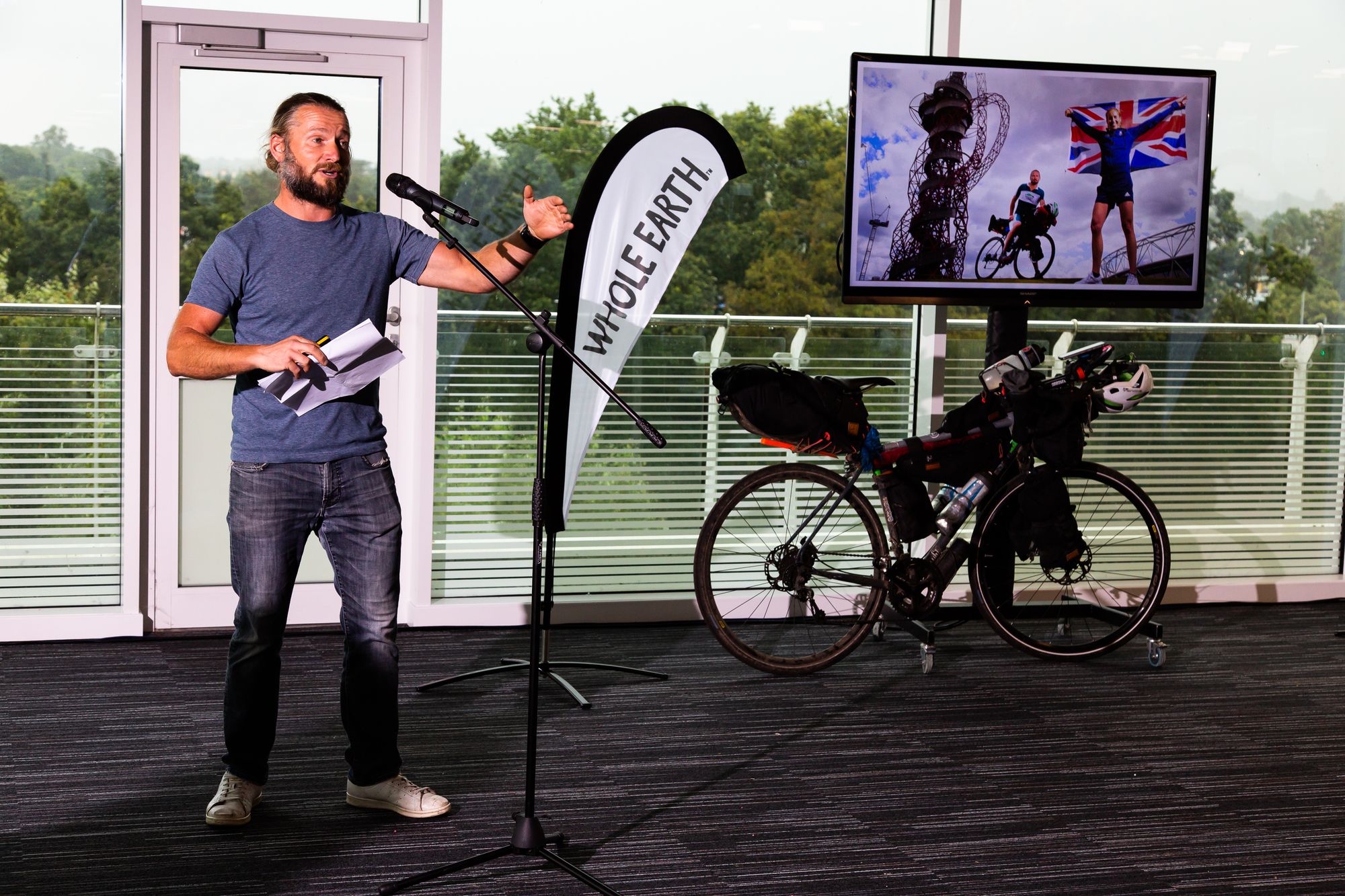 Adventurer speaks in Camberley about 10,000-mile cycle journey supporting Team GB