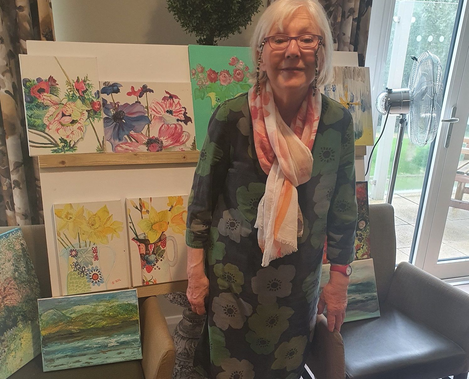 Horsham care home resident draws in a crowd for her art exhibition