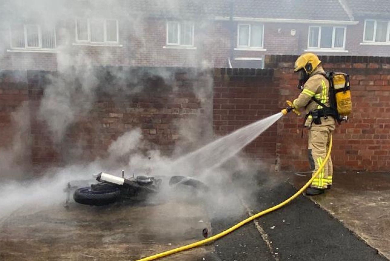 Arson blamed for motorbike fire in Widnes