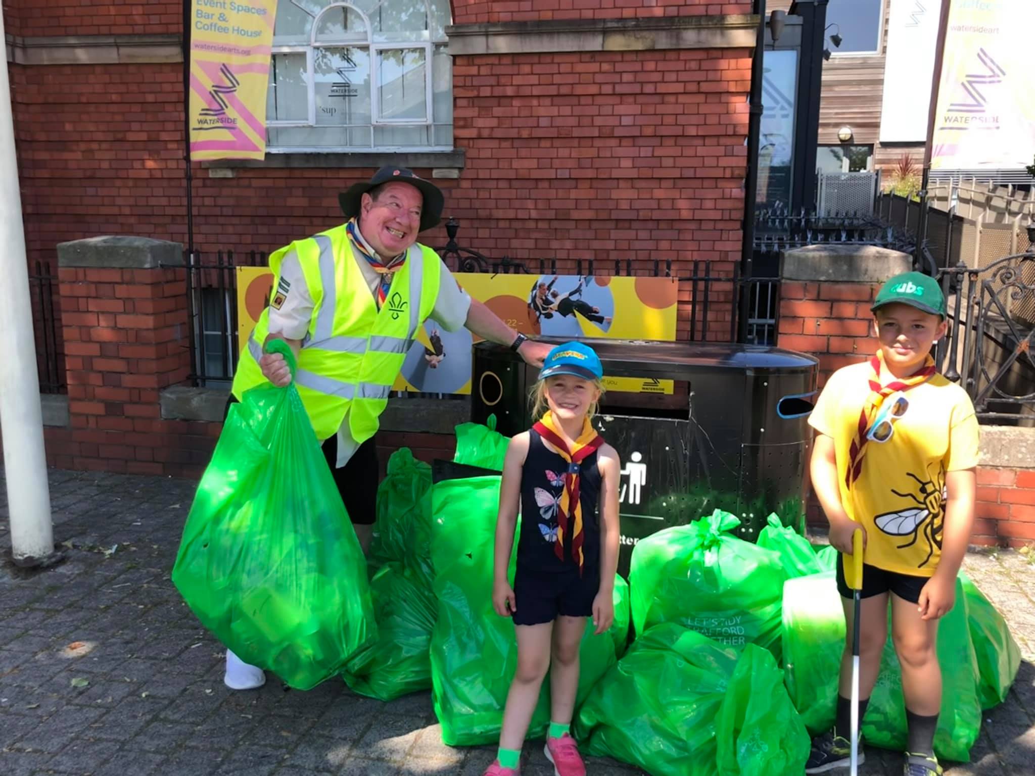 Scouts and their parents clean up the streets of Sale