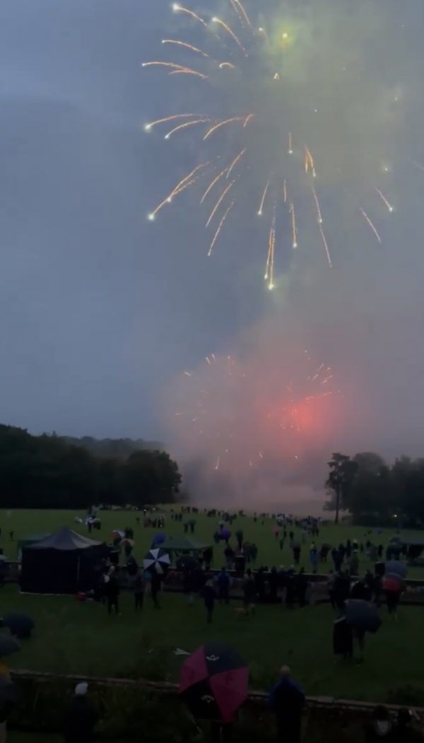 Singing and dancing in the rain at East Grinstead's East Court Live with a firework finale