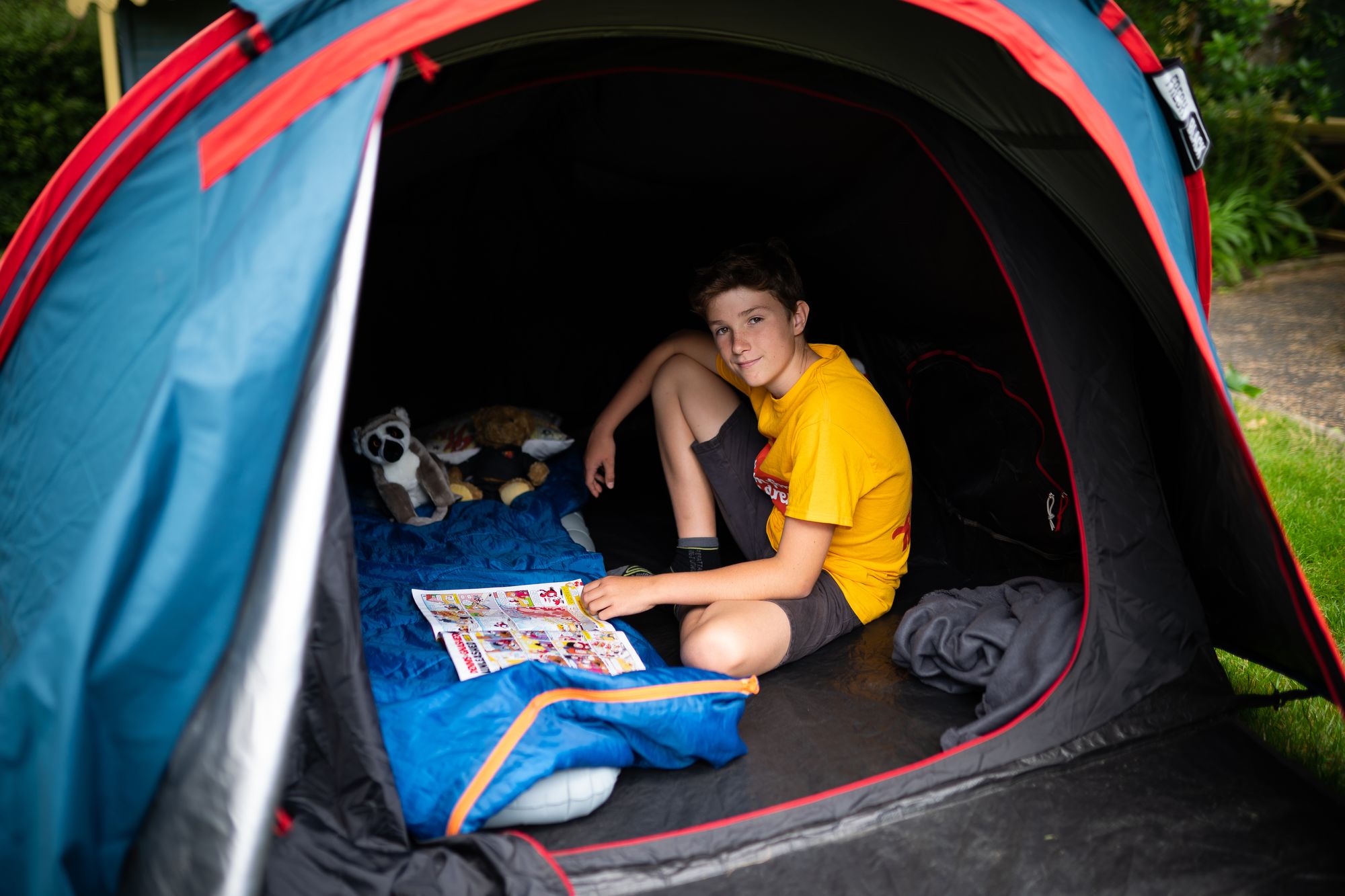 Charity camping boy says he’s ‘not coming in soon’ after 500th night in tent