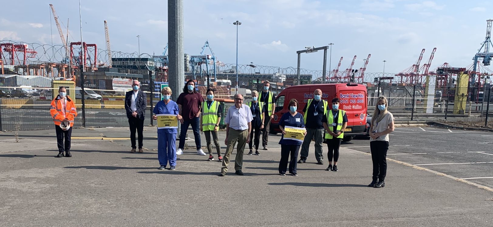 Port of Liverpool workers get COVID-19 jabs