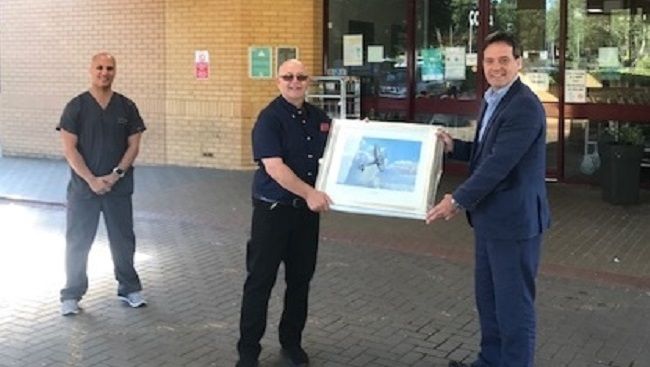 ‘THANK U NHS’ Spitfire painting donated to Llanelli's Prince Philip Hospital