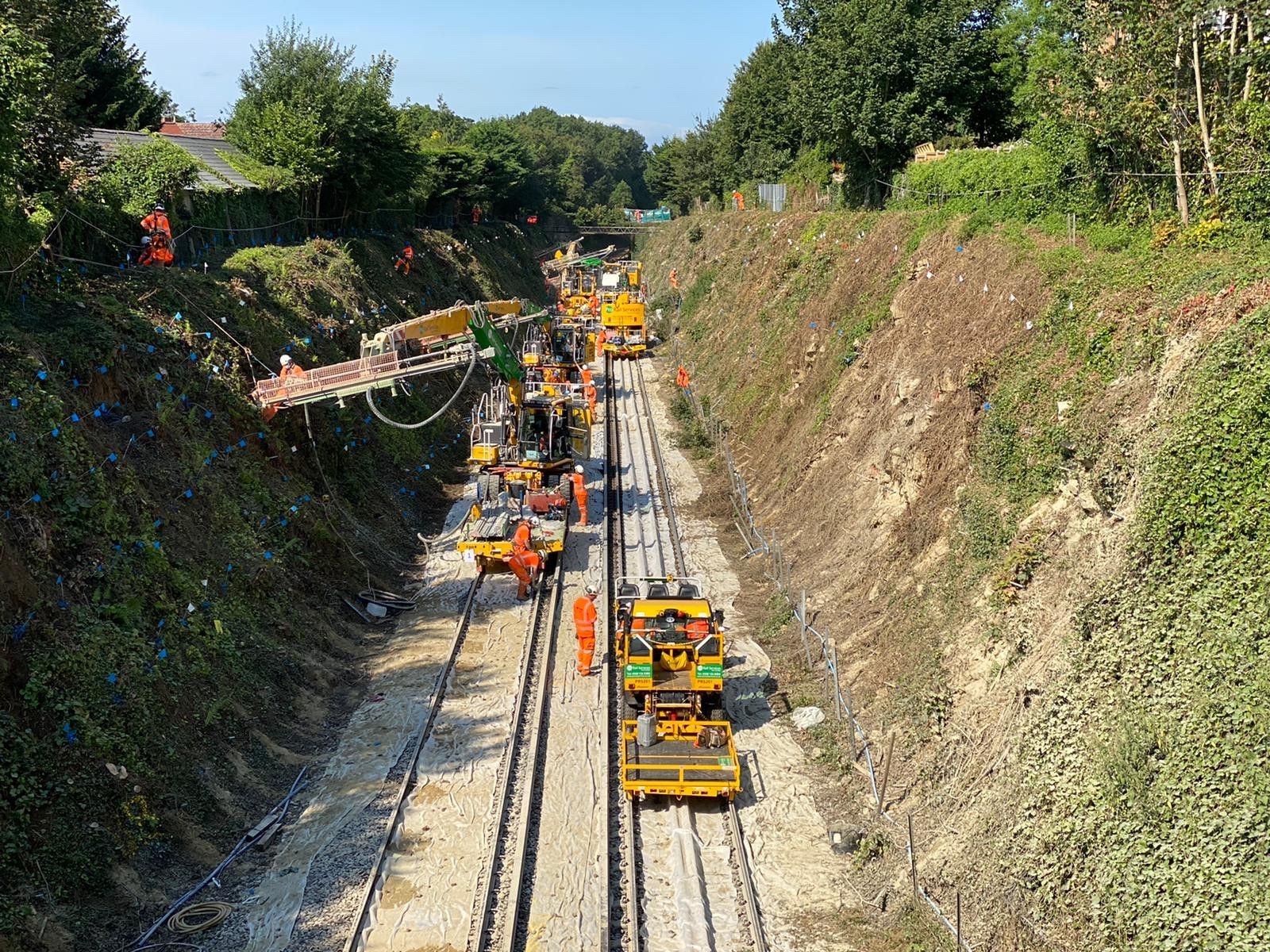 Network Rail thanks patient passengers during Ashford line landslip prevention work