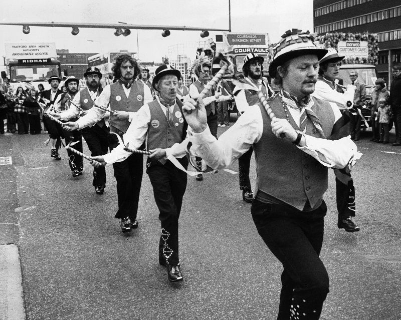 Nostalgia: Morris dancers perform at Manchester Lord Mayor's procession