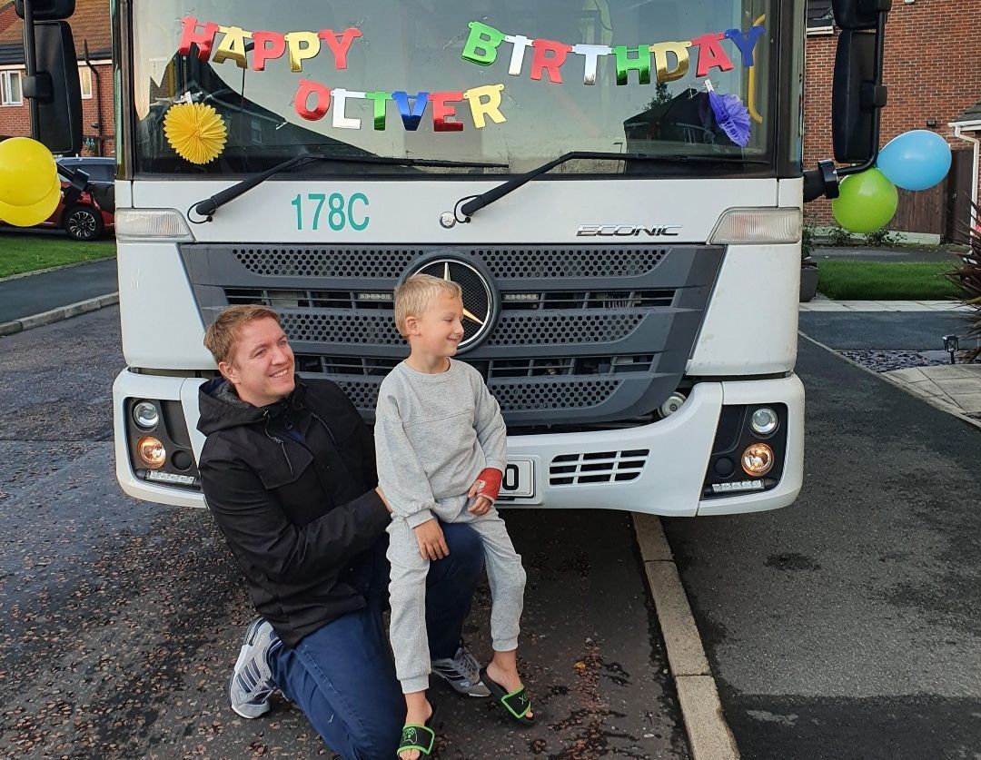 Council bin crew surprise birthday boy