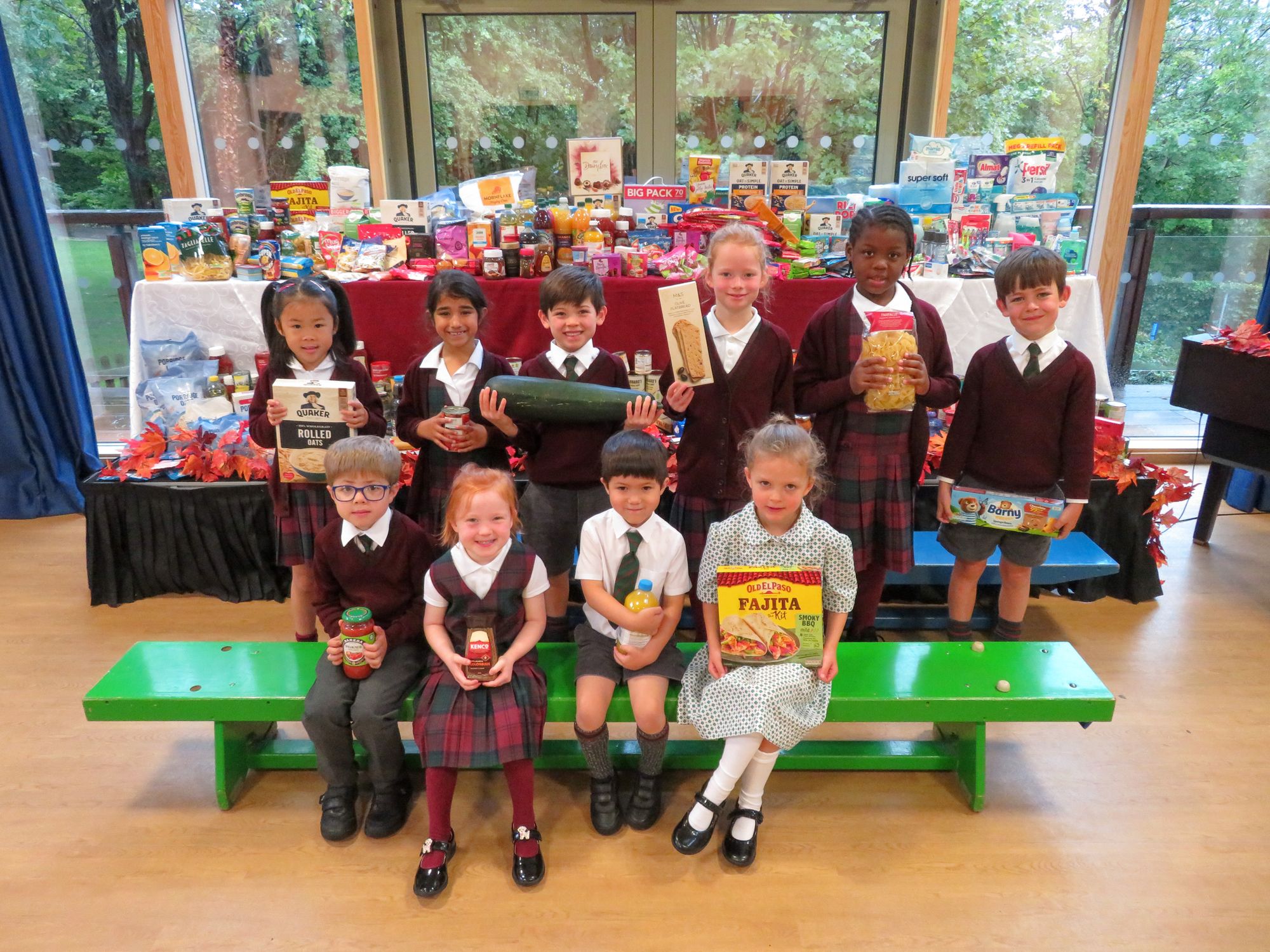 Otford prep school's half tonne harvest donation to Swanley foodbank