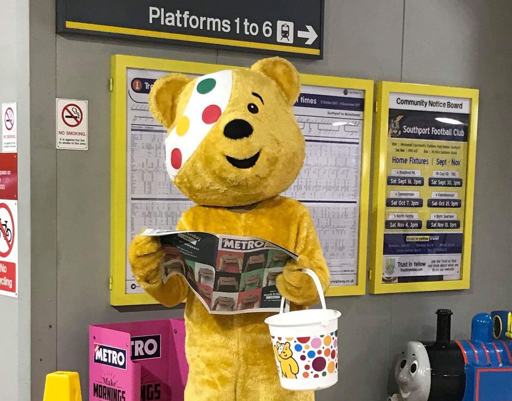 Children in Need: Look out for Pudsey bear on Friday in Southport