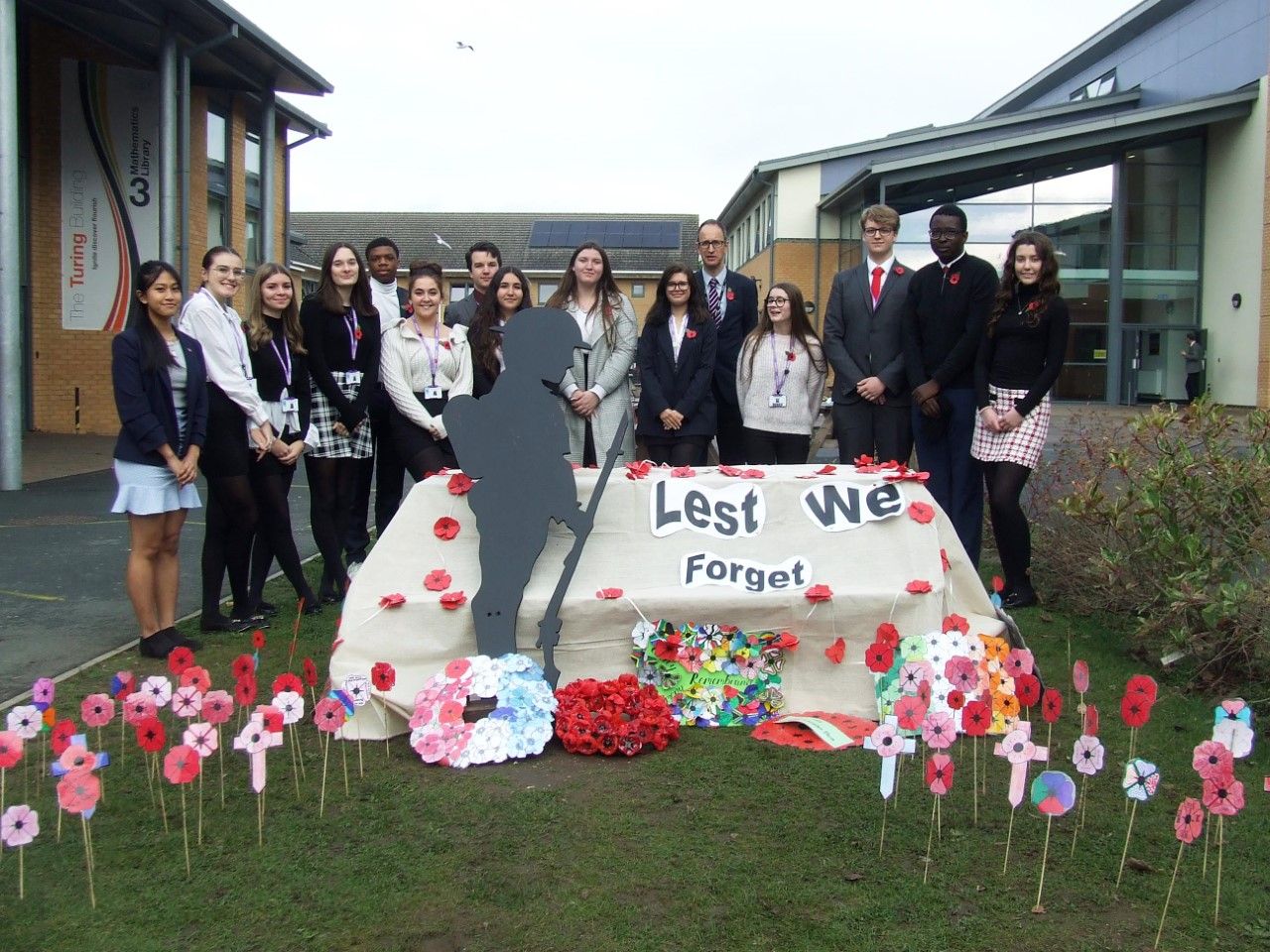 A Hoddesdon school create 200 red poppies to mark Remebrance Day
