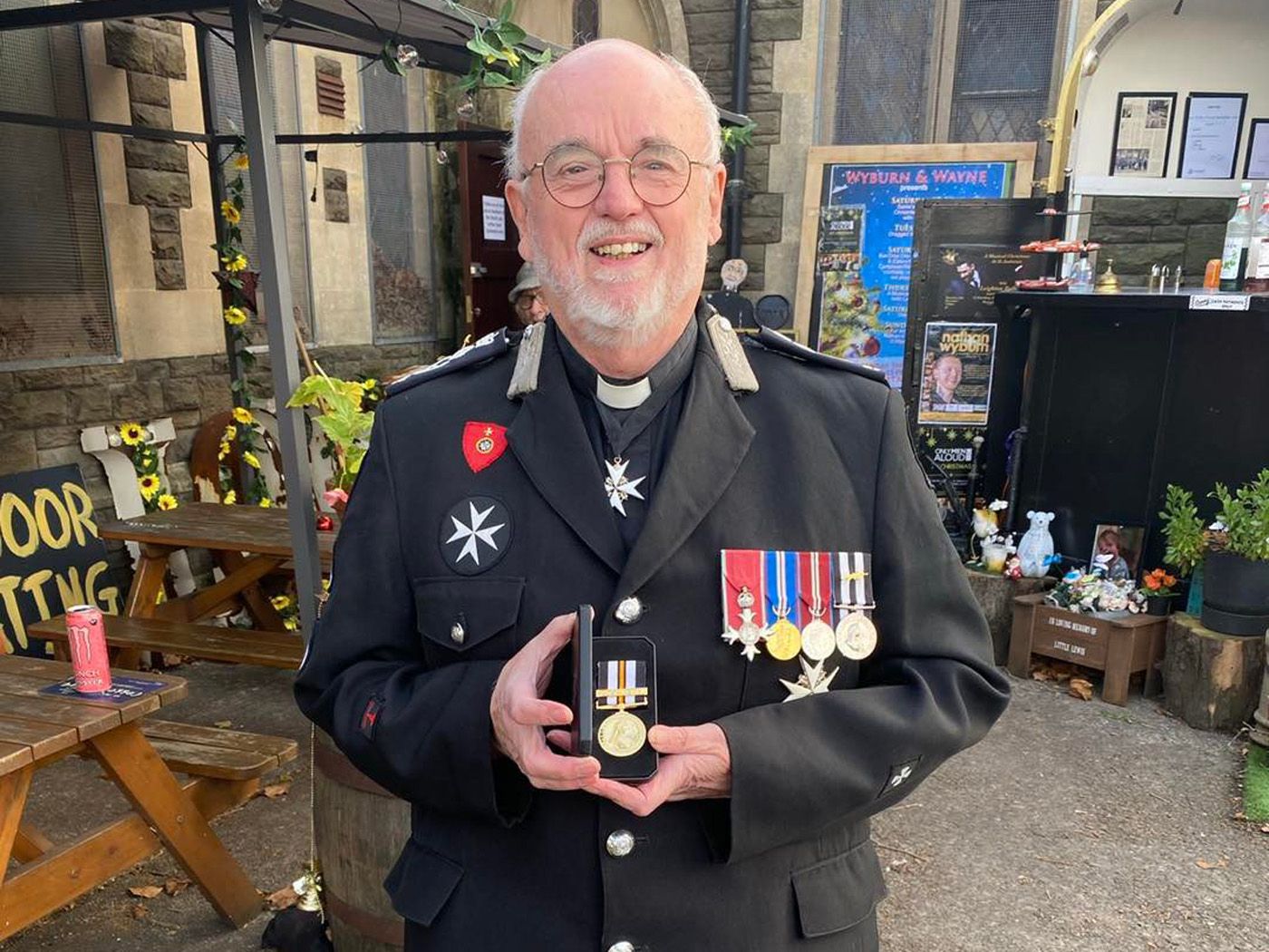 Cardiff Reverend awarded Ultra Long Service Medal and bar from St John Ambulance Cymru