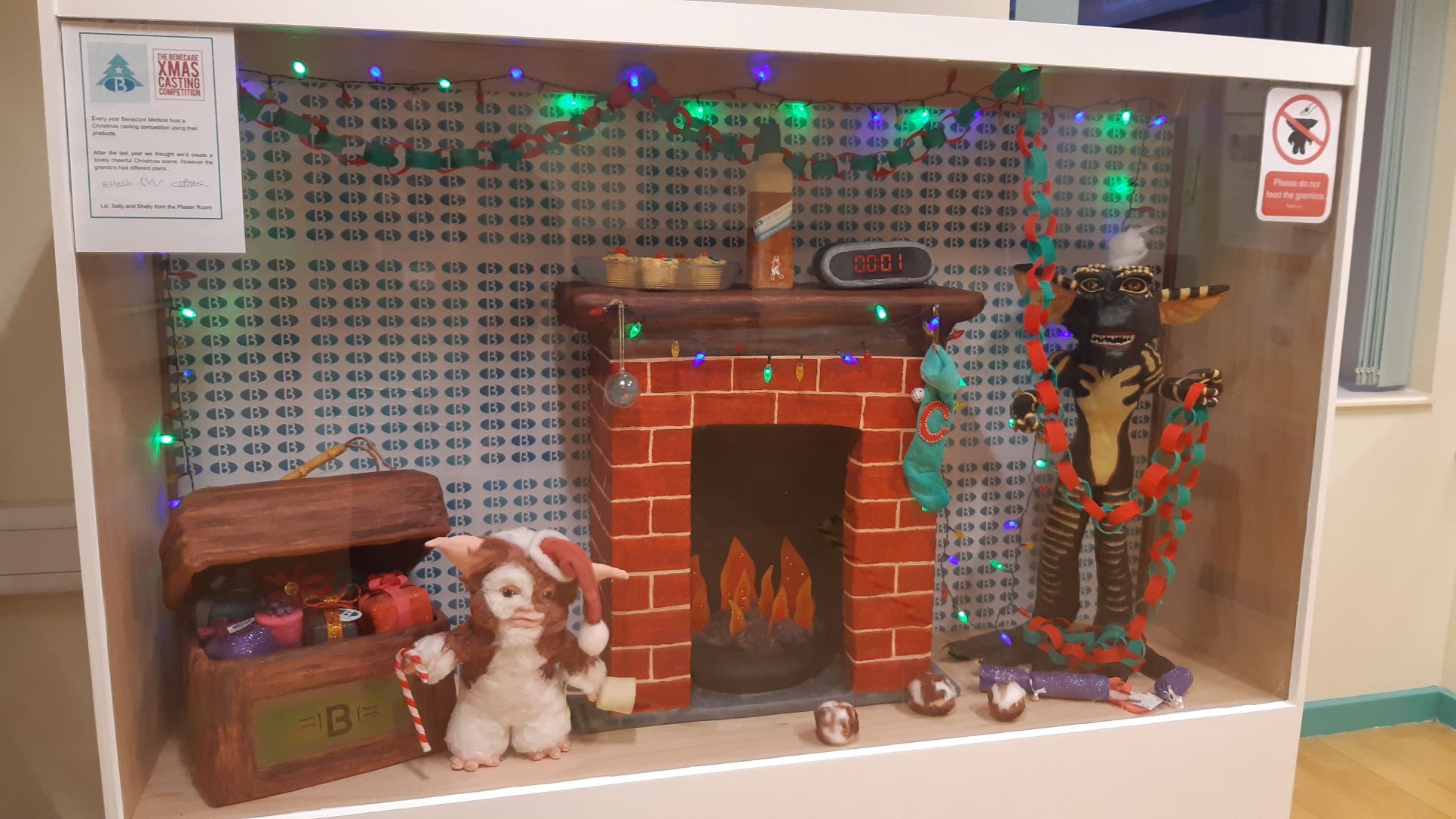 Gremlin greetings at Stepping Hill's outpatient reception this Christmas