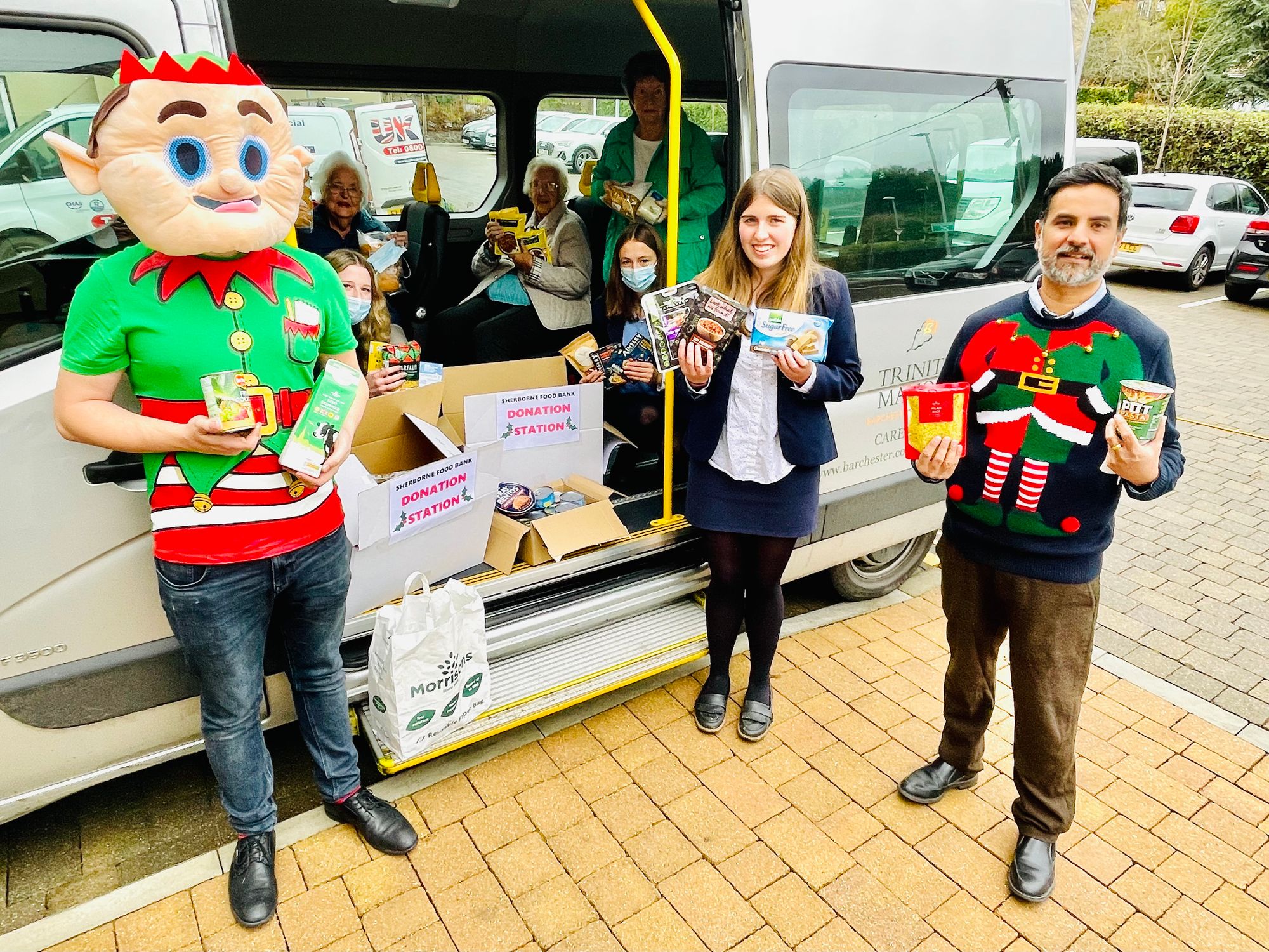 Sherborne care home make festive donations to local foodbank